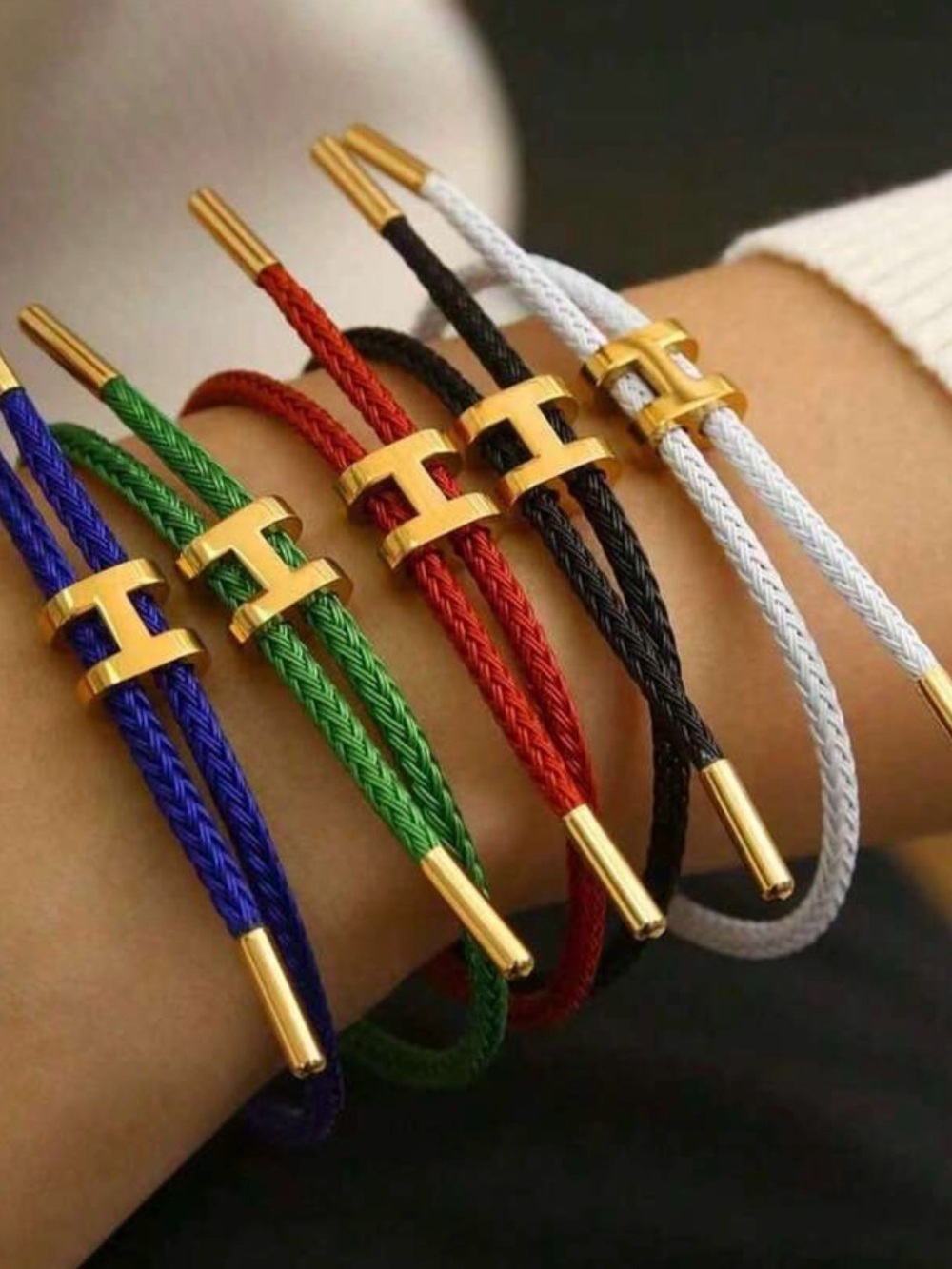 Unbranded Gold H Shape Cord Bracelet - Multiple Colors